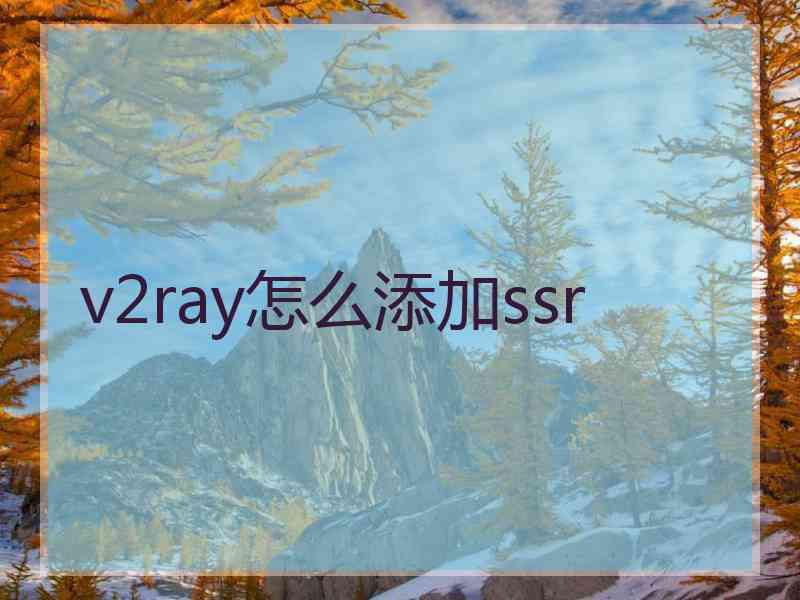 v2ray怎么添加ssr