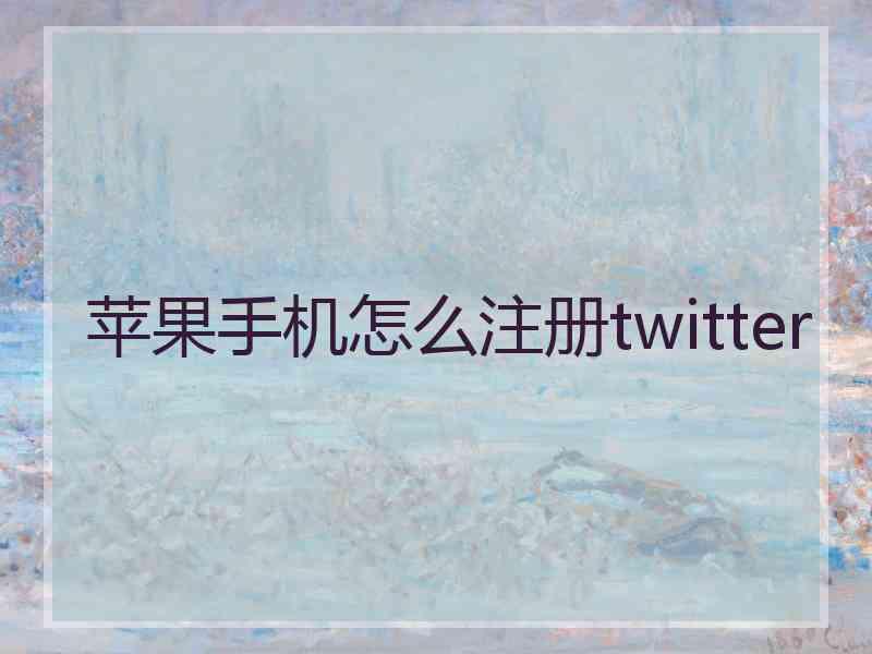 苹果手机怎么注册twitter