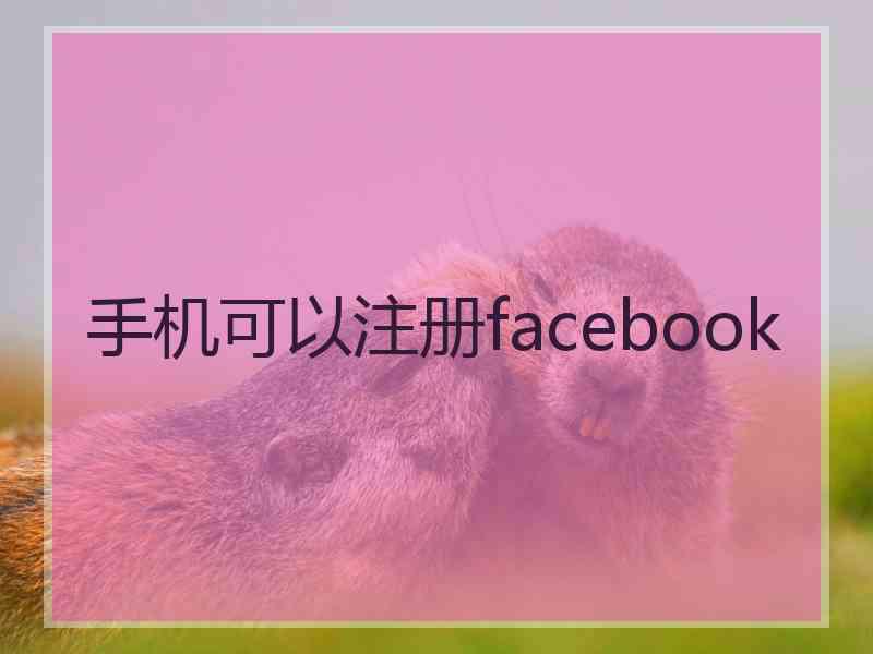 手机可以注册facebook