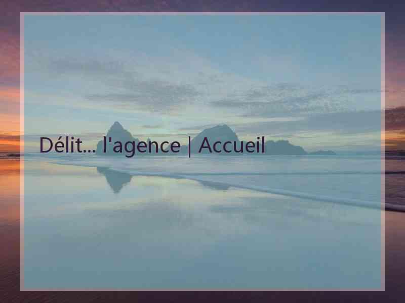 Délit... l'agence | Accueil