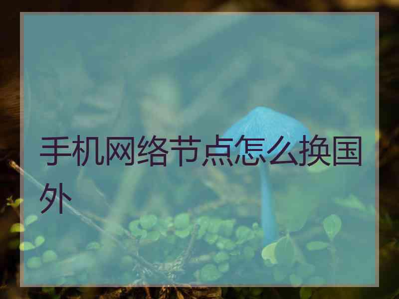 手机网络节点怎么换国外