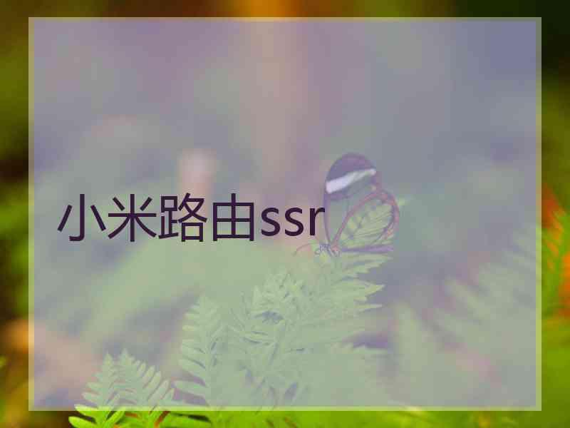 小米路由ssr