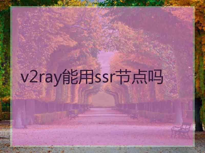 v2ray能用ssr节点吗